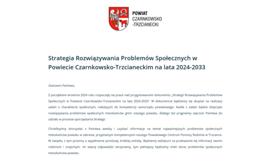 Zdjęcie do Strategia Rozwiązywania Problem&oacute;w Społecznych w Powiecie Czarnkowsko-Trzcianeckim na lata 2024-2033