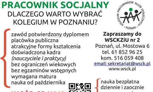 Zdjęcie do Informacja o możliwości bezpłatnego kształcenia w WSCKZiU